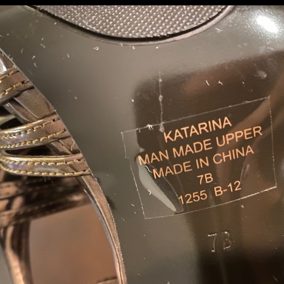 Ralph Lauren Katarina 4 inch strappy open toe heel bronze copper like new - Picture 4 of 5